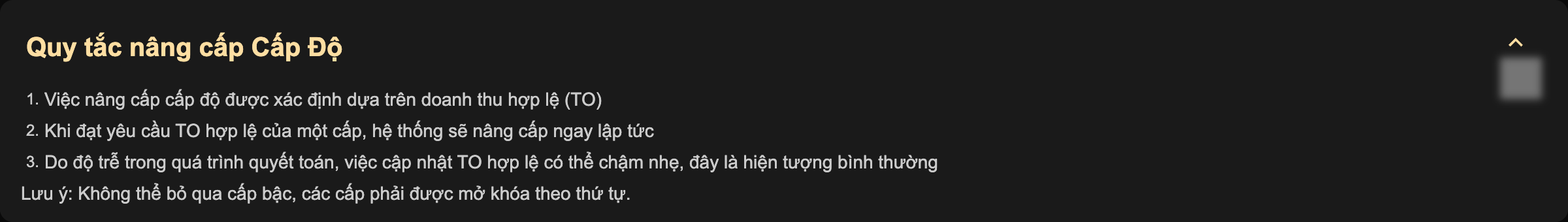 Quy tắc nâng cấp bậc JBO VIP